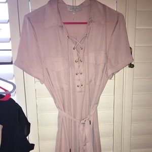 Light pink lace up dress